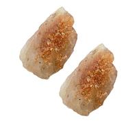 TOPPERFUN Piedras Naturales Energéticas de Sol en Bruto, 2 Piezas Irregulares de 1-2 Cm, Color Naranja Dorado, para Meditación, Yoga y Terapia Curativa de Chakras Estilo Varios estilos