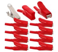 TOPPERFUN Pinzas Cocodrilo Cubierta Aislante Batería de Coche 10 Piezas 50a para PVC y Acero para Conexión Segura en Proyectos Eléctricos y Terminales