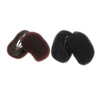 TOPPERFUN Pinzas para Aumentar Volumen al Cabello 4 Piezas 2 Negras 2 Marrones Almohadillas Transpirables Compactas y Ligeras Accesorio para Peinados Diarios Bodas y Fiestas