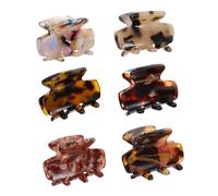 TOPPERFUN Pinzas Pelo de Caparazón de Tortuga y Pinzas Pequeñas de Leopardo 6 Unidades Antideslizantes para Cabello Fino y Rizado Accesorios para Mujer Uso Diario