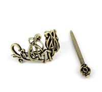 TOPPERFUN Pinzas Pelo Metálicas Vintage Estilo Celta y Vikingo en Color Bronce, Set de 2 Unidades, Accesorios Cabello para Mujer y Niña, Adecuado para Fiestas, Cosplay y Uso Diario