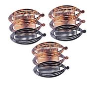 TOPPERFUN Pinzas Pelo Tipo Plátano y Pinzas De Caballo 9 Piezas Negro Brillante, Carey y Estampado De Leopardo, Tamaño Medio, Funcionales y Duraderas Para Mujeres y Niñas Uso Diario