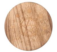 TOPPERFUN Placa Astrológica Única de Madera, Tablero de Adivinación Redondo, Disco Mágico Floral, Acabado Pulido, Estilo Creativo y Artístico, Decoración de Meditación y Tarot