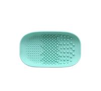 TOPPERFUN Plato Limpiador de Brochas de Maquillaje de Silicona Almohadilla Verde para Limpieza Manual Tamaño Pequeño Fácil de Usar y Almacenar Estropajo Limpiador para Cerdas Adecuado