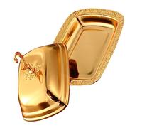 TOPPERFUN Plato para Tartas con Tapa de Metal Bandeja de Postres Decorativa y Funcional para Celebraciones y Almacenamiento de Alimentos Diseño Elegante y Resistente para Pasteles Frutas y