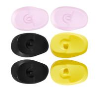 TOPPERFUN Protectores de Orejas para Teñir el Cabello 3 Pares de Silicona Resistente Colores Negro Amarillo y Violeta Claro Protección contra Tintes y Calor para Uso Profesional y
