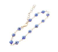 TOPPERFUN Pulsera Ajustable Amuletos De Ojo Turco Azul Profundo, Joyería Artesanal Dorada Para Mujer, Protección Mal De Ojo, Toque Elegante Para Uso Diario y Ocasiones Obsequios