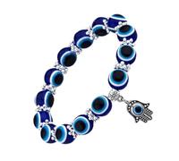 TOPPERFUN Pulsera de Cuentas de Azul Joyería de Muñeca Unisex Accesorio de Moda para Protección y