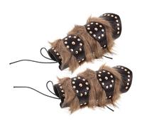 TOPPERFUN Pulseras Medievales de Cosplay Peludas Tachuelas Protector de Muñeca Negro para Disfraz Renacentista Accesorio de Brazo para Actuaciones y Fiestas Temáticas 1 Par