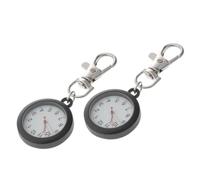TOPPERFUN Reloj de Bolsillo y Fácil de Limpiar 2 Piezas para Enfermera Clip de Acero Inoxidable y Vidrio Orgánico, Resistente la Humedad Color Aleatorio para Turnos Diarios