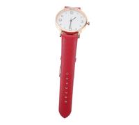 TOPPERFUN Reloj De Pulsera Digital Minimalista con Correa De Piel Sintética Roja, Ultradelgado, Reloj Casual para Mujer, Uso Diario, Diseño Sencillo y Tamaño Ajustable