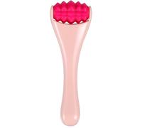 TOPPERFUN Rodillo Piel Ojos y Masajeador Facial Portátil Cabezal de Silicona Rosa Fucsia, Herramienta Cuidado Piel y Dispositivo de Importación de Esencias, Uso en Contorno de Ojos y Rostro