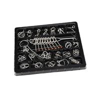 TOPPERFUN Rompecabezas de Anillos Metálicos 25 Piezas para Inteligencia y Entrenamiento Cerebral, Juego de Mesa Educativo Adultos, Acertijo de Desbloqueo y Lógica