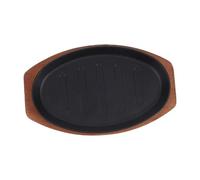 TOPPERFUN Sartén Base de Madera y Tapa para Cocinar y Servir Carnes Verduras de Catering y Reuniones