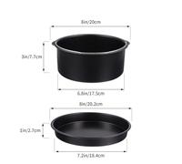 TOPPERFUN Sartén para Freidora de Aire 8 Pulgadas 2 Piezas Set Molde para Pizza y Pastel Utensilios para Hornear Accesorios Freidora Aire Apto 3.5-5.8qt Cocina Hogar