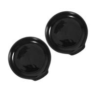 TOPPERFUN Soporte para Cucharas de Cerámica Negro 2 Piezas Portacucharas para Encimera Resistente al Horno Reposacucharas de Porcelana para Utensilios y Cucharones de Cocina