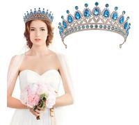 TOPPERFUN Tiara de Novia Adornada con Gemas Accesorios el Cabello Brillante Tiara Decorativa para Mujer para Ceremonias de Boda