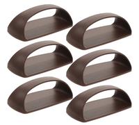 TOPPERFUN Tiradores Adhesivos para Puertas y Armarios 6 Piezas, Manijas Autoadhesivas de Abs Marrón sin Perforación para Cajones, Puertas Corredizas y Ventanas, Instalación Fácil y Uso