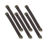 TOPPERFUN Tiradores de Cuero para Cajones y Armarios 6 Unidades Color Bronce Antiguo y Marrón Oscuro 128 Mm de Distancia entre Orificios para Muebles y Tocadores Vintage