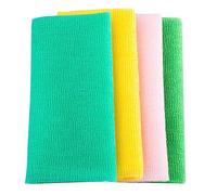 TOPPERFUN Toallas De Baño Exfoliantes De Nailon 4 Piezas, Tamaño Largo, Depurador Corporal Rápido Para Piel Sensible, Paños Multifunción Para Ducha, Uso Doméstico y Viajes, Anilla Para Colgar