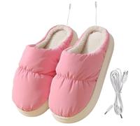 TOPPERFUN Zapatillas Calentadas de Invierno Calentador de Pies Eléctrico USB Cómodas Pantuflas Calefactoras para Uso Interior Calzado Calefactor de Invierno Calienta Pies para Casa