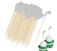 Toppers Cupcakes Golf - 100 piezas de picnic multiusos y seguras - Suministros de decoración de pasteles para fiesta de golf | Para aperitivos sándwiches fiesta casa escuela infantil