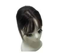 Toppers De Cabello Humano Con Flequillo for Mujer, Top Encaje Cobertura 360° for Uso Diario Adorno de pelo para mujer(3D Bangs Dark Brown)