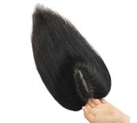 Toppers de cabello humano real for mujeres, cubierta de base de piel de seda, pelucas de piezas superiores Remy for cabellos adelgazantes Suave y Natural(14 inch,12x13cm)