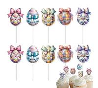 Toppers de Pascua, Cupcake Picks Pascua - 10 estilos a de pick de comida colorida - Decoraciones para tartas, decoración de cupcakes de cumpleaños para la fiesta de Pascua para shower