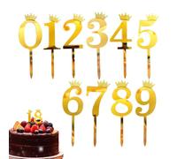 Toppers Decorating Cake Toppers - 0 to 9 Cake Toppers | Acrílico Decorative Cupcake Decor | Acrílico Number CakesToppers for Celebration Graduation Family Gathering Retirement Boys Girls Men Women