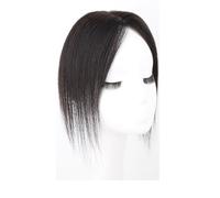 Toppers for capelli for donne Capelli umani, Base suiza atata a mano Invisibile senza flegia Posticci da 10 pollici Extension per capelli (Natural Black,7x9 cm)
