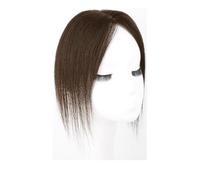 Toppers for capelli for Womens Cabello Humano, Base suiza atada a mano Invisible sin flequillo Posticci da 10 pulgadas Extension per capelli (Brown,9x10 cm)