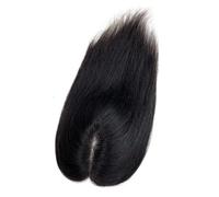 Toppers for mujer Cabello humano real, mono base natural negro virgen, for adelgazar cabellos anchos, ligero y transpirable, agregar volumen se puede rizar(8 inch,10x13cm)