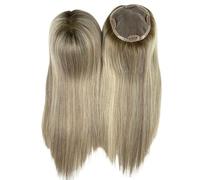 Toppers for mujerCabello humano real, base mono for cabellos adelgazantes, ligero y transpirable, agrega volumen y se puede rizar Suave y Natural(TLQ,5''x5''16 inch)