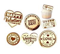 Toppers para Cupcakes del Día de los Enamorados | Decoración De Fiesta Acrílicos - Decoración para Pasteles con Corazones - Para Postres Galletas Regalos De Madre Y Boda