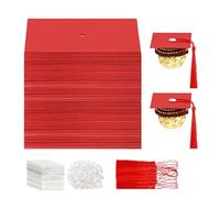 Toppers para Cupcakes - Soporte Para Postres De Papel | Juego De Toppers De Gorros De Graduación - Para Adolescentes Niños Niñas Estudiantes Universitarios Escuela Hogar y Aula