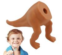 Toppers para pasta de dientes para glúteos - Divertida rutina matutina de dinosaurios para apretar la pasta de dientes | de pasta de dientes de silicona de alimenticio con cierre