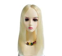 Toppers reales for mujeres rubias, cabello humano sin flequillo, base de seda transpirable atada a mano, 4 clips, for cabellos adelgazantes para mujeres encantadoras(18 inch,16x18cm)