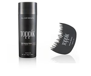 TOPPIK 55 gr. Hair Fibers + Hairline Optimizer - Fibras de Pelo - Densificador cabello Pérdida Micro, Color Del Artículo:Negro