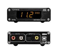 TOPPING D10s DAC Mini USB DAC XMOS XU208 ES9038Q2M DSD256 PCM 384kHz Decodificador de Audio de Escritorio de Audio de Alta resolución (Negro)