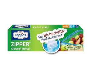 Toppits 12 cremalleras transparentes de 1 litro