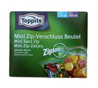 Toppits 200860 - Bolsas mini con cremallera, incluye 40 unidades en dos tamaños
