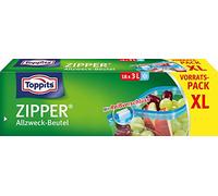 Toppits - Bolsa universal con cremallera, 18 x 3 L, transparente