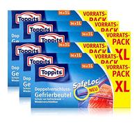 toppits doble cierre Bolsa para congelados XL, safeloc cierre, 1 L, atril suelo, 6 x 36 unidades), transparente