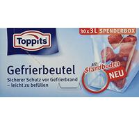 toppits gefrierbeutel, 3 litros, atril suelo, (1 x 30 unidades), transparente