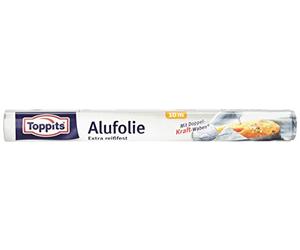 Toppits - Rollo de papel de aluminio (10 m, 1 unidad), color plateado
