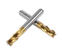 TOPPROS Juego de 2 brocas de carburo de titanio con 4 flautas, 5/16 pulgadas, 8 mm, HSS CNC de vástago recto para madera y aluminio