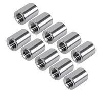 TOPPROS Paquete de 10 tuercas de conector redondas, M8 x 25 mm de altura diámetro exterior de 12 mm de manga, tuerca de acero inoxidable 304