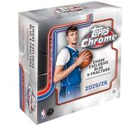 Topps Balón de baloncesto cromado 2025-26, sellado de fábrica, Mega Box
