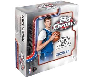 Topps Balón de baloncesto cromado 2025-26, sellado de fábrica, Mega Box